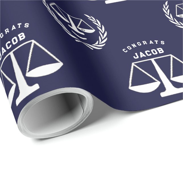 Personalized Law School Graduation Wrapping Paper (Roll Corner)