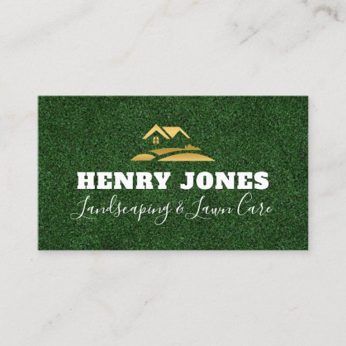 personalized lawn care and landscaping business card