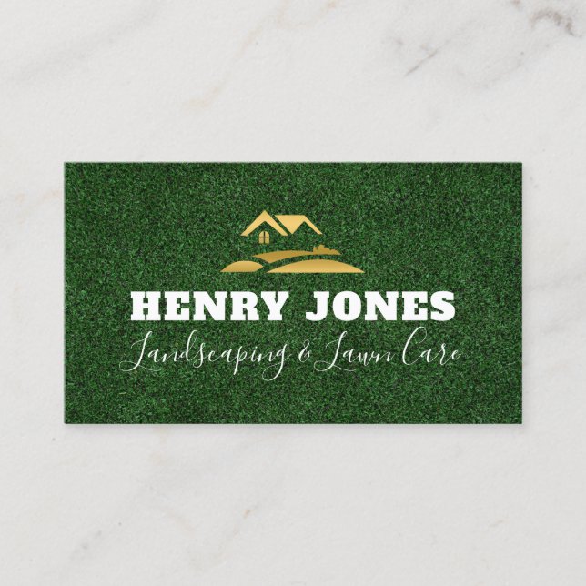personalized lawn care and landscaping business card (Front)