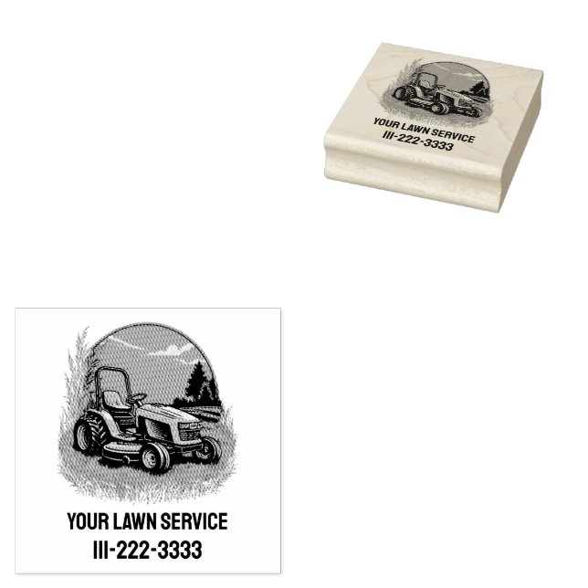 Personalized Lawn Care Landscaping Service Busines Rubber Stamp (Stamped)