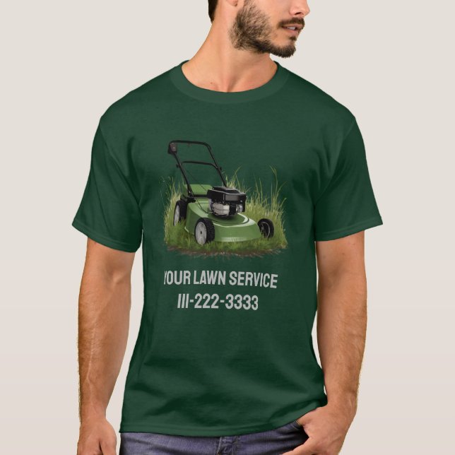 Personalized Lawn Care Landscaping Service Busines T-Shirt (Front)