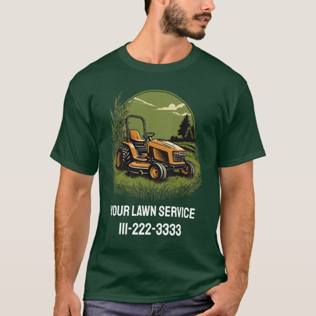 Personalized Lawn Care Landscaping Service Busines T-Shirt (Front)