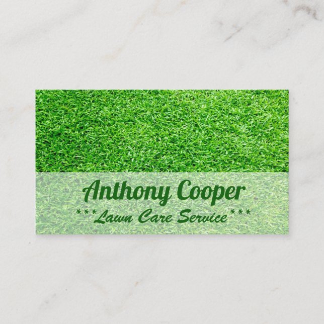 Personalized Lawn care services Business Card (Front)