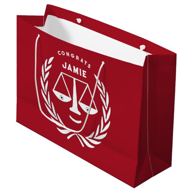 Personalized Lawyer Congrats Large Gift Bag (Front Angled)