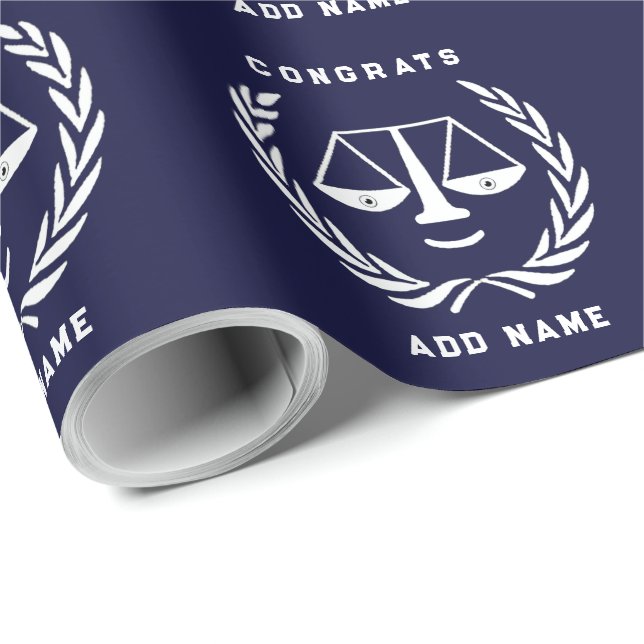 Personalized Lawyer Law School Gift Wrapping Paper (Roll Corner)