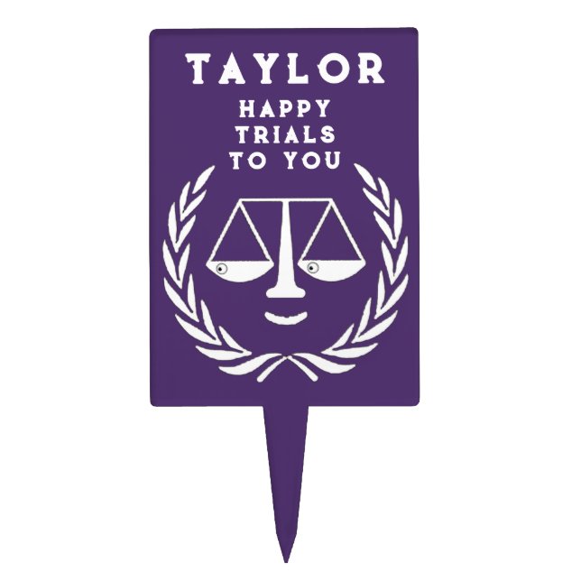 Personalized Lawyer Law School Grad Cake Topper (Front)