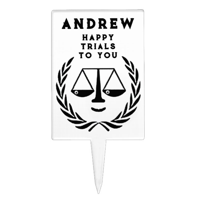 Personalized Lawyer Law School Grad Cake Topper (Front)