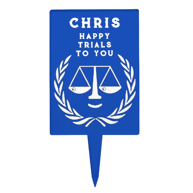 Personalized Lawyer Law School Grad Cake Topper (Front)