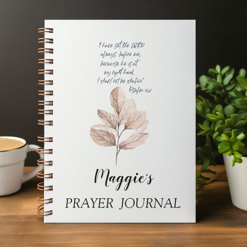 Personalized  Leafy  Bible Verse  Prayer Journal