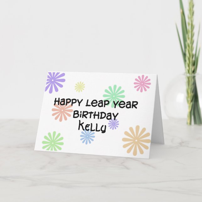 Personalized Leap Year Birthday Card (Front)