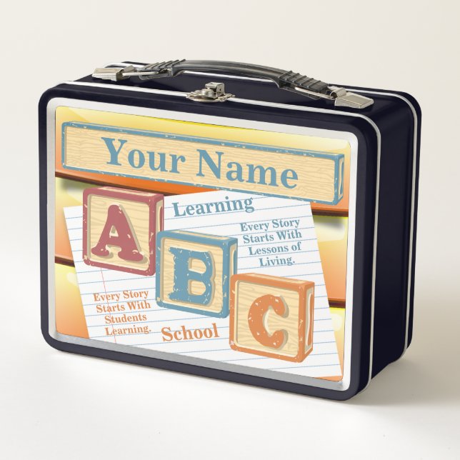 Personalized Learning School ABC Metal Lunchbox (Front)