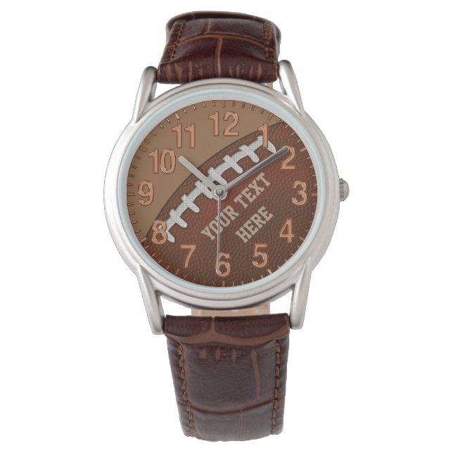 Personalized Leather Football Watches (Front)
