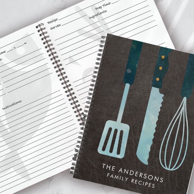 Personalized Leather Kitchen Utensils Recipe Book (Creator Uploaded)