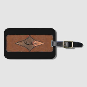 Personalized leather look & Monogrammed   Luggage Tag