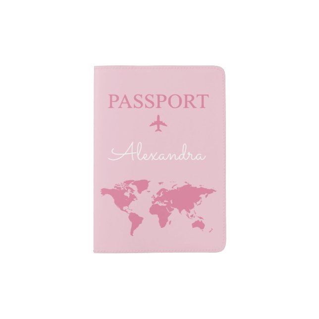 Personalized Leather Passport Holder – Custom Name (Front)