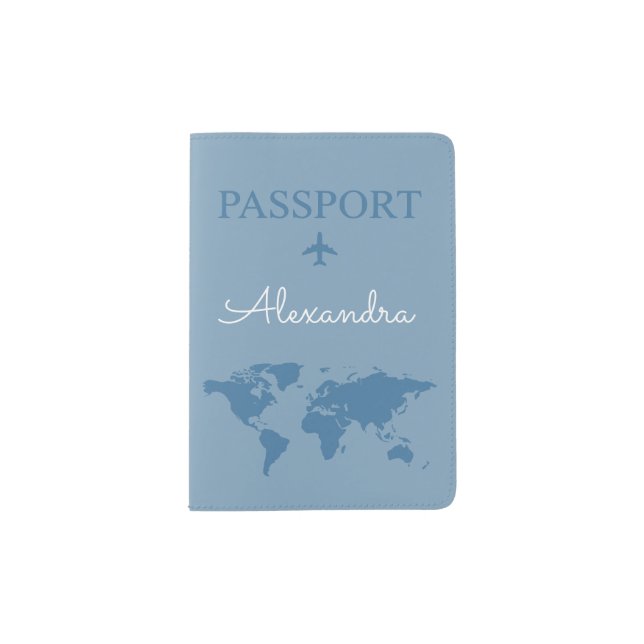 Personalized Leather Passport Holder – Custom Name (Front)