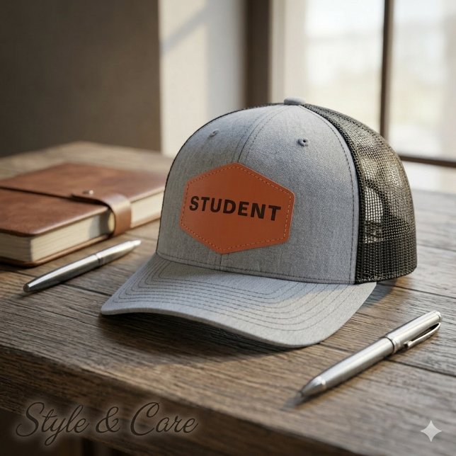 Personalized Leather Patch Hat for Trendy Students (Personalized Leather Patch Hat for Trendy Students)