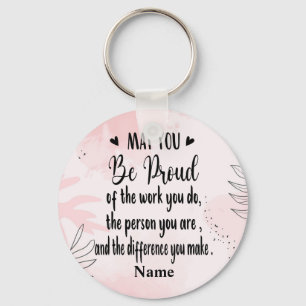Personalized Leave Gift for Employee Appreciation  Keychain