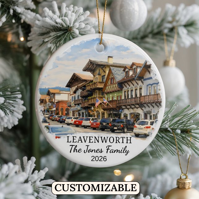 Personalized Leavenworth Ornament, Washington Ceramic Ornament (Creator Uploaded)