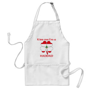 Personalized Lebanese Kiss Me I'm Haddad Adult Apron