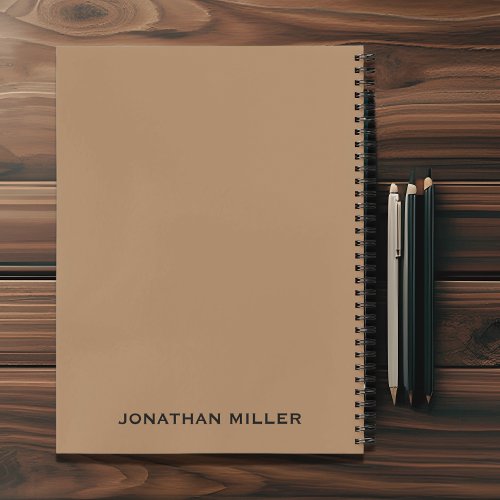 Personalized Left_Handed Tan Black Typography Notebook