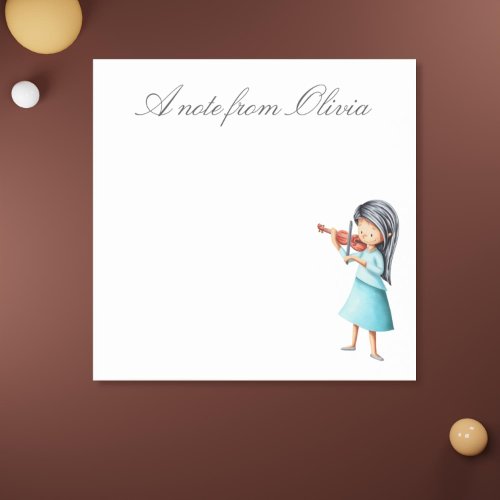 Personalized Left Handed Violinist Performer Post_it Notes