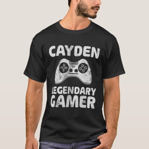 Personalized Legendary Gamer Cayden Name Video Gam T_Shirt