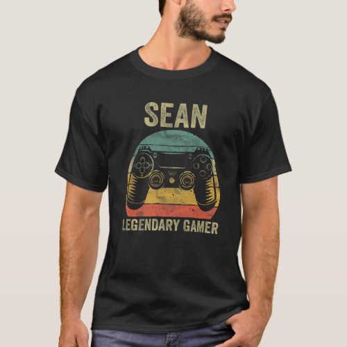 Personalized Legendary Gamer Sean Name Video Gamer T_Shirt