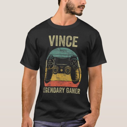 Personalized Legendary Gamer Shirt Vince Name Vide