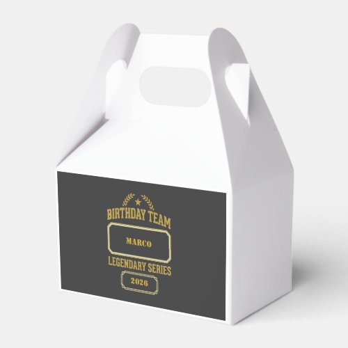 Personalized Legendary Series Gold  Birthday Favor Boxes