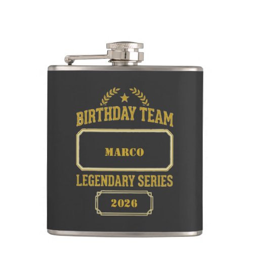 Personalized Legendary Series Gold Birthday Flask