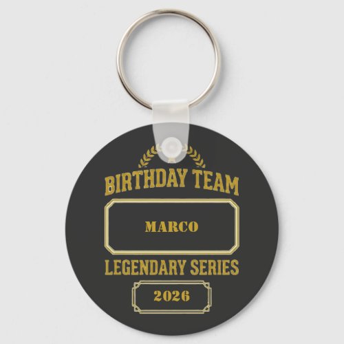 Personalized Legendary Series Gold Birthday Keychain