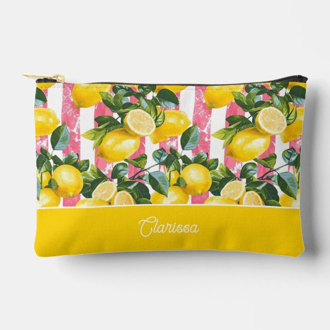 Personalized Lemon Accessory Pouch (Front)