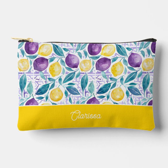 Personalized Lemon Accessory Pouch (Front)
