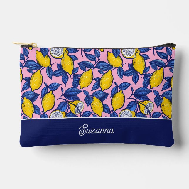 Personalized Lemon Accessory Pouch (Front)