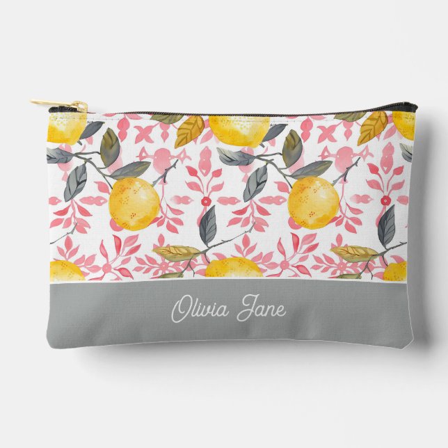 Personalized Lemon Accessory Pouch (Front)
