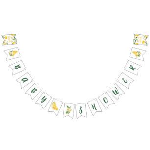 Personalized Lemon Baby Shower Bunting Flags