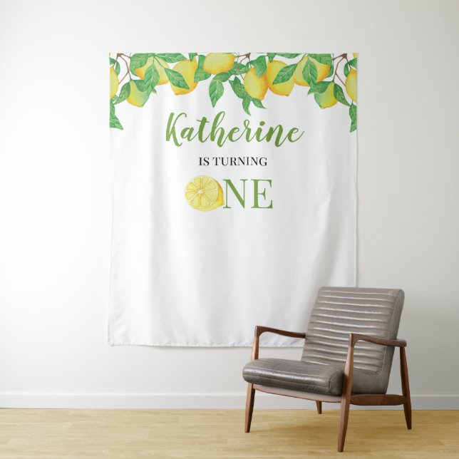Personalized Lemon Birthday Tapestry (In Situ)