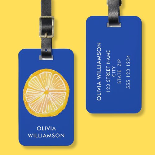 Personalized Lemon Citrus Fruit Luggage Tag