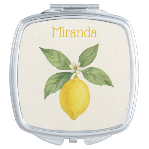 Personalized Lemon Compact Mirror