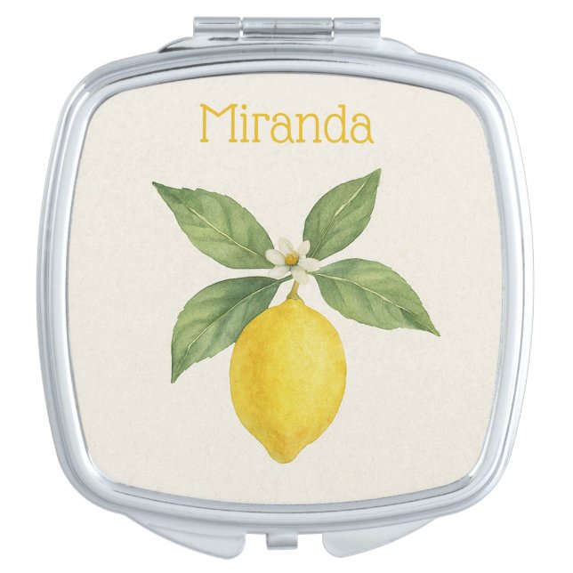 Personalized Lemon Compact Mirror (Front)
