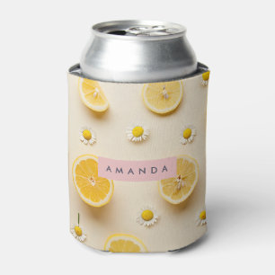 Personalized Lemon Daisy Summer Can Cooler