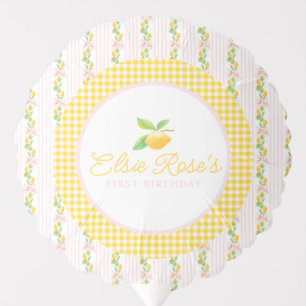 Personalized Lemon first birthday balloon