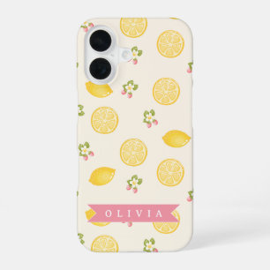 Personalized Lemon Floral Summer Custom Name iPhone 16 Case