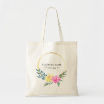 Personalized Lemon Floral Tote Bag