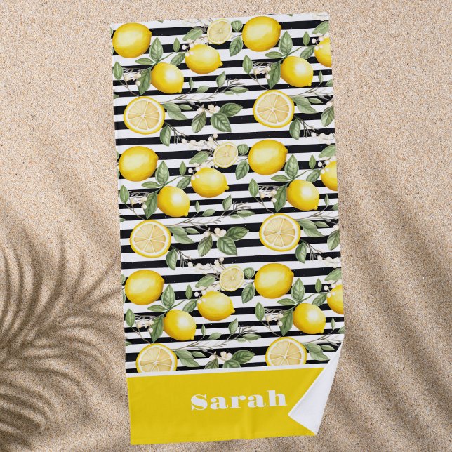 Personalized Lemon Fruit Beach Towel (Creator Uploaded)
