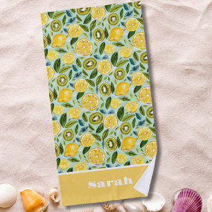 Personalized Lemon Fruit Beach Towel