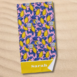 Personalized Lemon Fruit Beach Towel