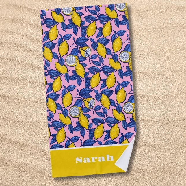 Personalized Lemon Fruit Beach Towel (Creator Uploaded)