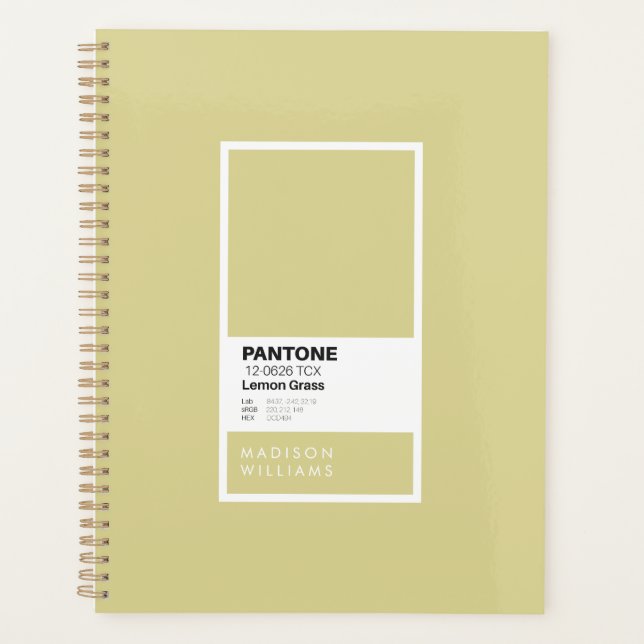 Personalized Lemon Grass Notebook | Custom Name (Front)